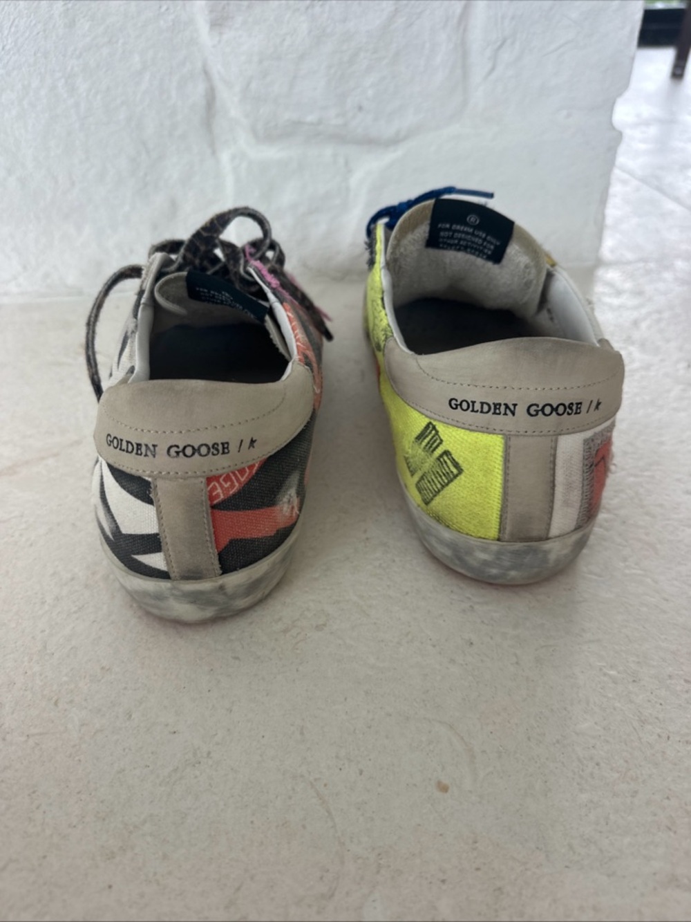 Golden Goose Multi-Color Leopard Print & Neon Accent Sneakers - Picture 6 of 9